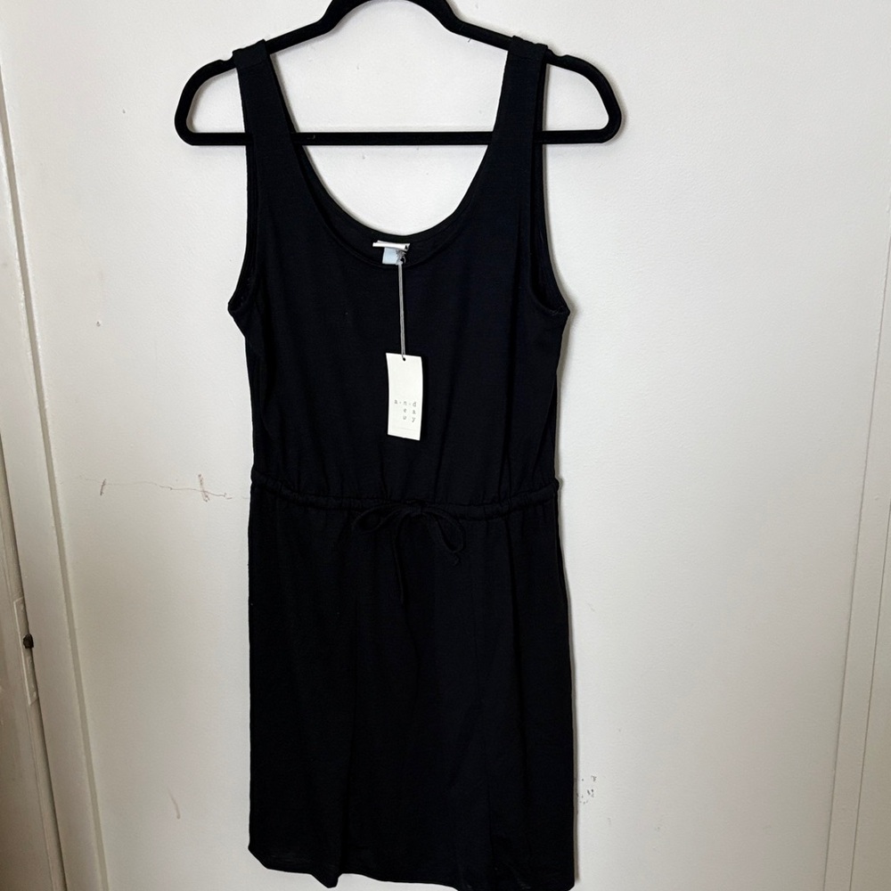 Cotton Black Sleeveless Dress
